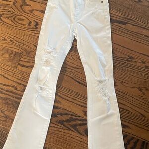 Kids size 10 KatieJ nyc white distressed jeans worn once